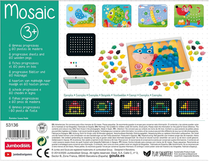 Jumbo Spiele D53136 - GOULA Mosaik Spiel Holzspielzeug für Kleinkinder, Ab 3 Jahren