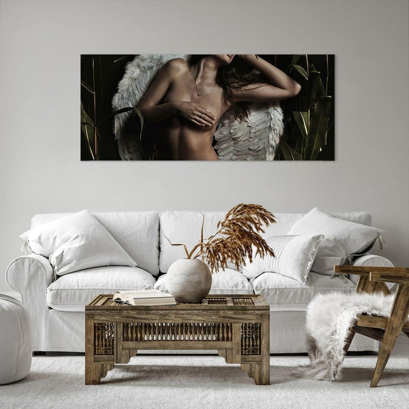 Wandbilder Dekoration Wohnzimmer Engel Schönheit Körper Panorama Bilder auf Leinwand 120x50cm Leinwa