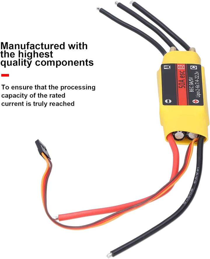 ciciglow Elektronischer Geschwindigkeitsregler, 50A 2-Wege-RC-Boot-Regler für RC-Bootsmodell