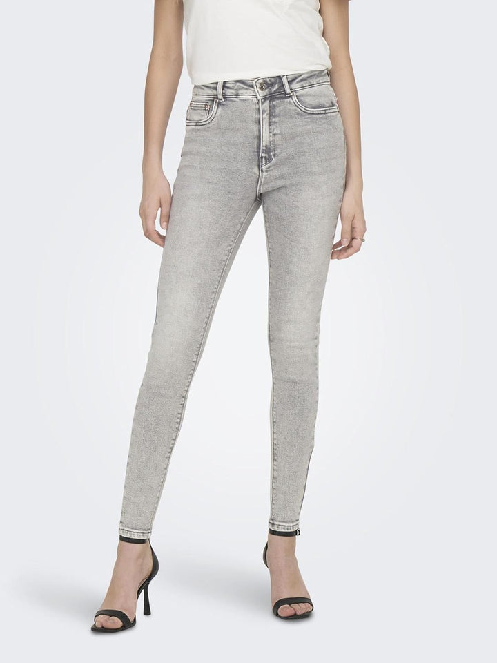 ONLY Female Skinny Jeans ONLMILA Hohe Taille Skinny Fit Jeans 25W / 32L Light Grey Denim, 25W / 32L