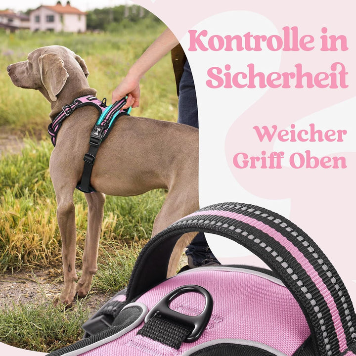 rabbitgoo Hundegeschirr Grosse Hunde, Verstellbare Geschirr Hund ohne Zug &amp; Würgen, Anti Zug Hundege
