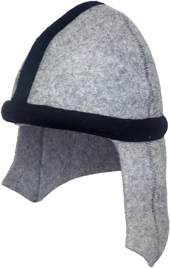 REMOwool Saunahut aus 100 % Wollfilz, Ritterhelm, schützt Ihren Kopf vor Hitze