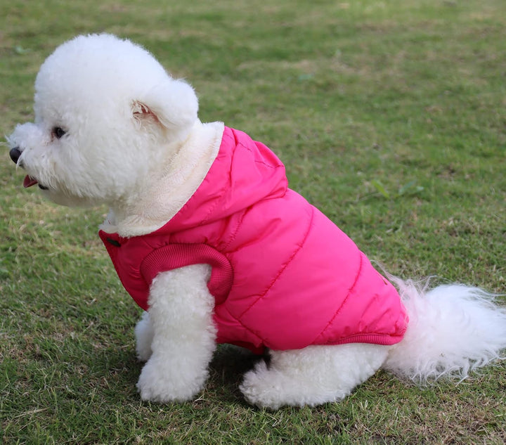 JoyDaog Fleece Hundemantel,Winter kleine Hundejacke mit Kapuze, Rosa XXXL XXX-Large (Pack of 1) Rosa