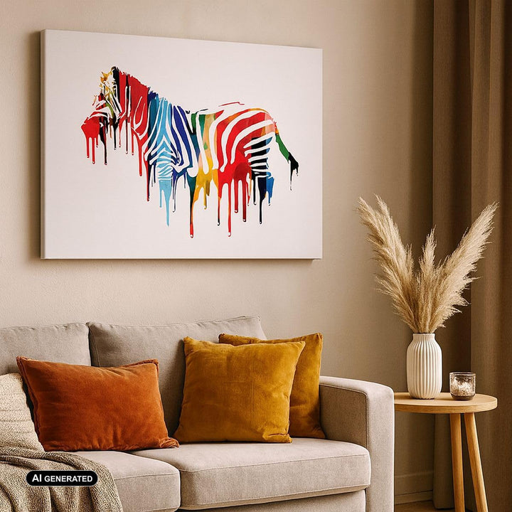 Bilder auf Leinwand 100x70cm Leinwandbild Zebra Detail digital wild Gross Wanddeko Bild Schlafzimmer