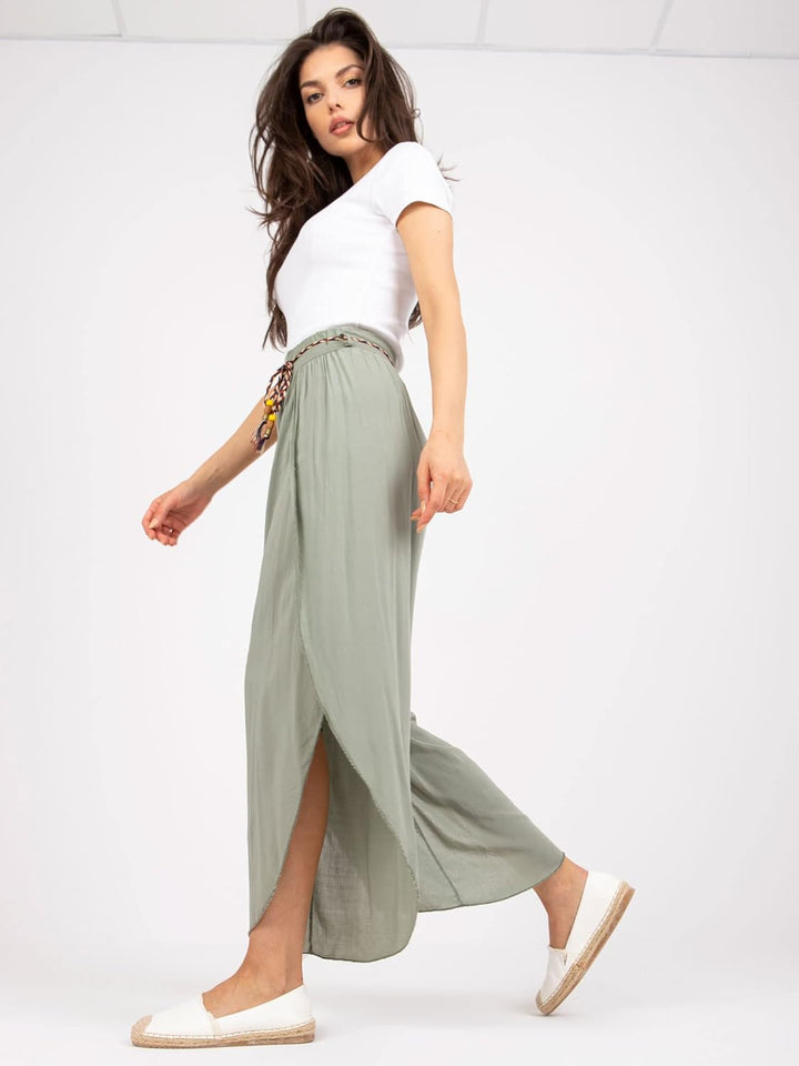 Weite Lockere Damenhose mit Geschlitztem Bein Damenhose mit Schlitzen Wickelbeinen, Luftig Leichte V