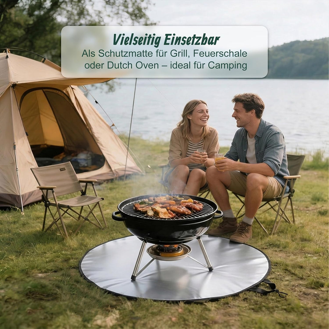 Relaxdays feuerfeste Unterlage, rund, für Grill &amp; Feuerschale, Masse, Brandschutz-Unterlage Boden, 5