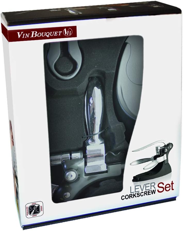Vin Bouquet FID 066 – Hebel-Korkenzieher 18 x 14.2 x 5 cm Schwarz / Grau, 18 x 14.2 x 5 cm Schwarz /