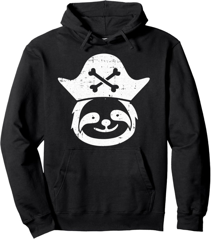 Faultier Pirat Faultier Halloween Kostüm Tier Schädel gekreuzte Knochen Pullover Hoodie
