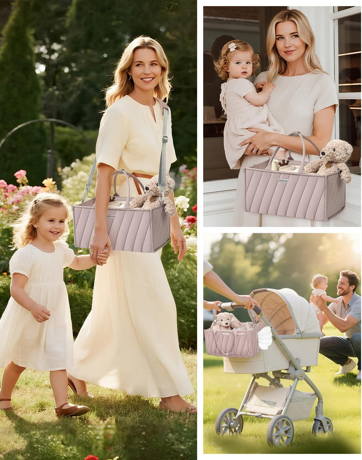 mliinjoy Multifunktionaler Polyesterstoff Aufbewahrungsbox Organizer für Windeln Babyartikel Wochenb
