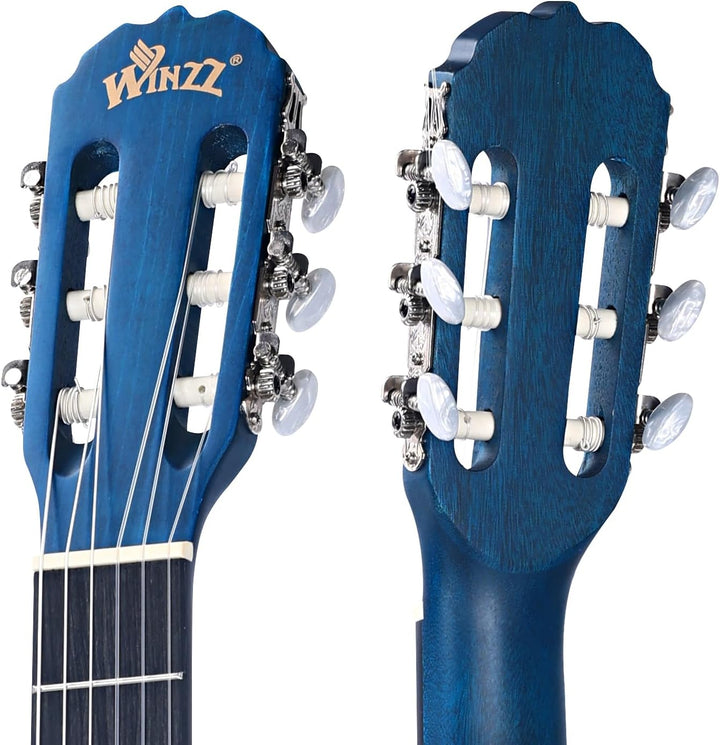 Winzz Konzertgitarre 4/4 Erwachsene, Klassische Gitarre für Anfänger 39 Zoll, Blau, Blau