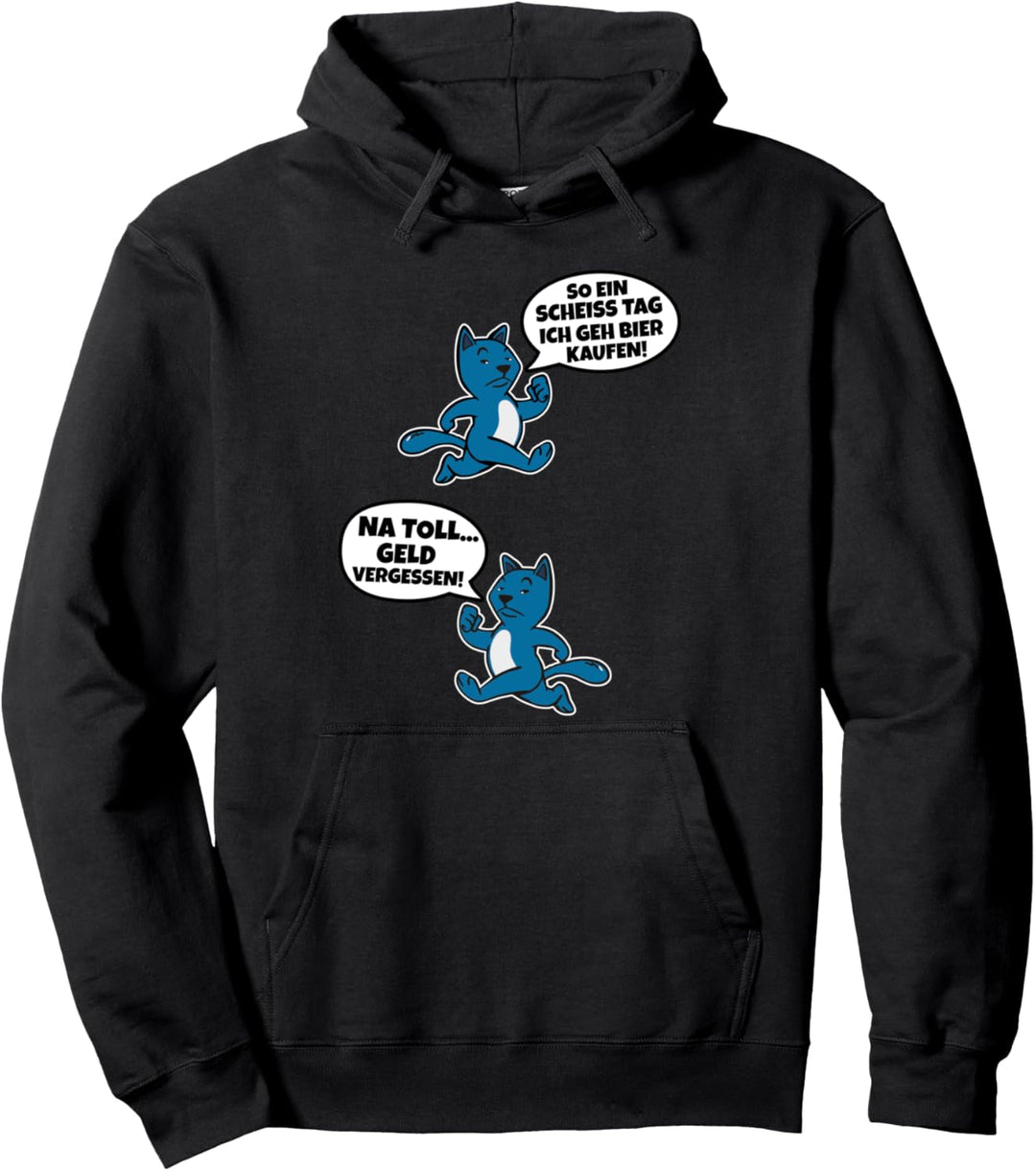 Katze hat einen harten Tag - Lustiges Katzen & Bier Fun Pullover Hoodie