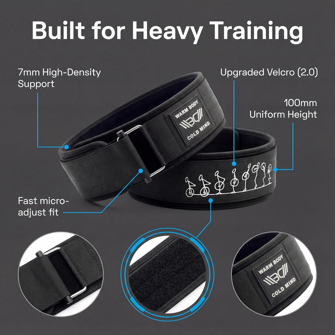 WARM BODY COLD MIND Premium Gewichthebergürtel aus Hochwertiger Nylon für Krafttraining - Gym Gürtel