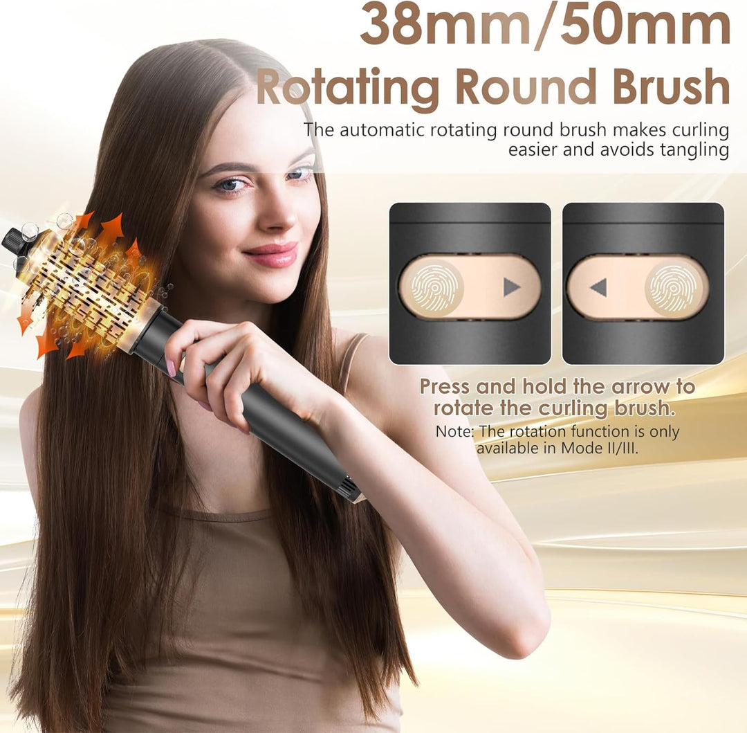 Warmluftbürste Rotierend Set, 3 in 1 Air Styler mit Föhnbürste, Warmluftbürste, Haartrockner Thermal