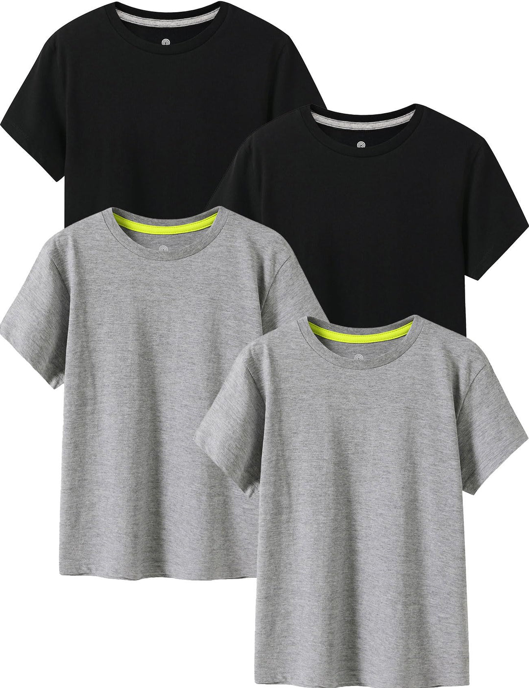 LAPASA Kinder T Shirt 100% Baumwolle 4er Pack Unisex 3-13 Jahre/ 95-165 Jungen Jungs Sport Tshirt K0