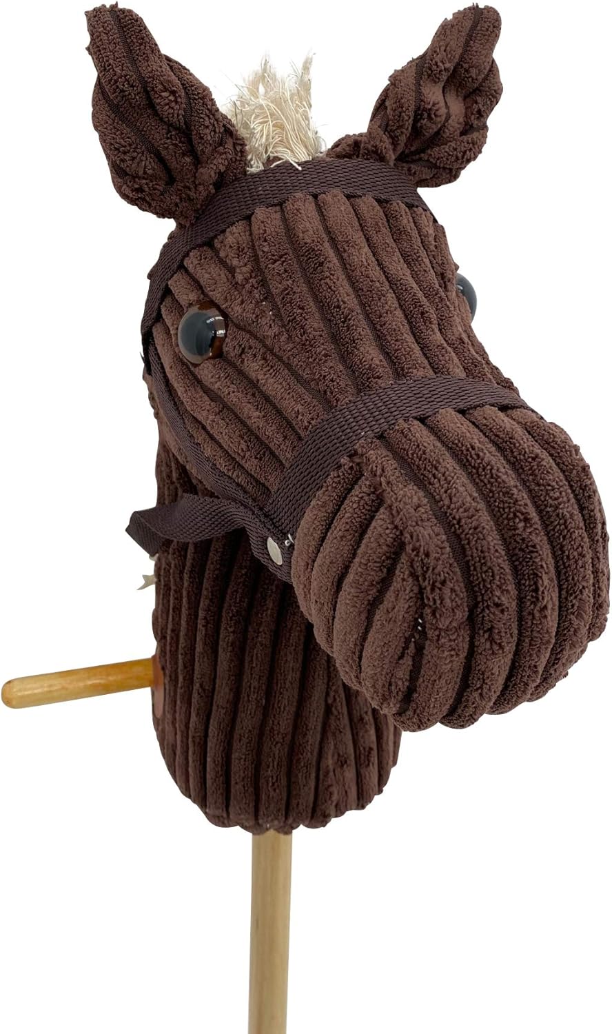 Sweety Toys 6762 "Brown Sugar Cord Cotton Steckenpferd mit Funktion Gewieher und Galoppgeräusch