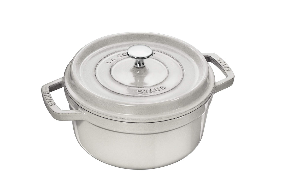 Staub – Schmortopf Truffe weiss aus Gusseisen mit runden Noppen 22 cm