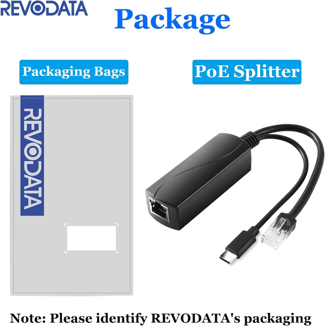 PoE Splitter Gigabit 36W 12V/3A, PoE zu Type-C 12V/3A Ausgang, Gigabit Ethernet gemäss IEEE802.3bt,