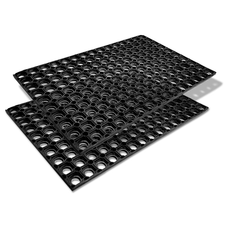 Carpido Fussmatte schwarz Gummimatte - rutschfeste Türmatte 80x120 cm 2er Set - strapazierfähiger Fu