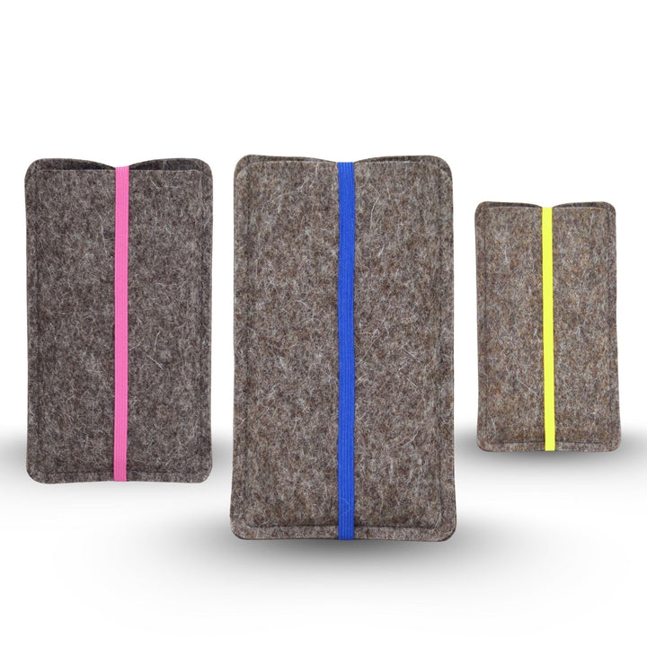 Handyhülle Filz mit Gummiband - massgeschneidert - Handytasche aus Wollfilz - passgenau für jedes Ha