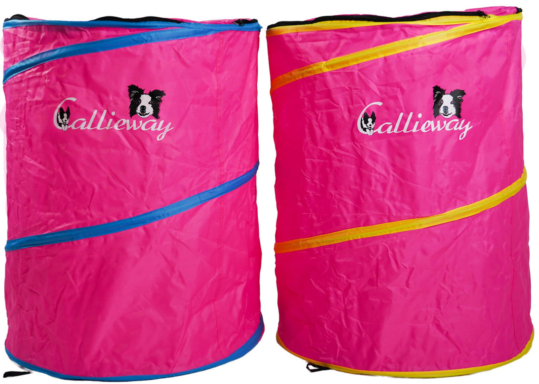 Callieway Hoopers Agility Barrel – Tonne/Fass für Hundetraining (Doppelpack, Blau) | Leicht, stabil