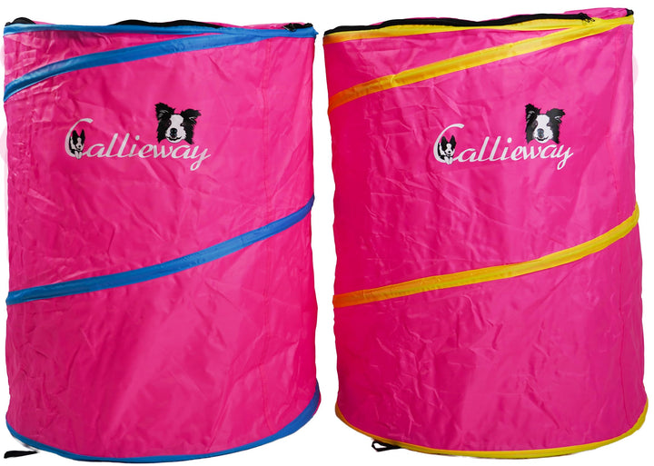Callieway Hoopers Agility Barrel – Tonne/Fass für Hundetraining (Doppelpack, Blau) | Leicht, stabil