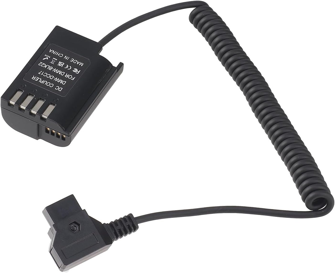 Fotga Verlängerbares Stromadapterkabel für D-Tap-Stecker auf Dummy Akku DMW-BLF19 für Panasonic GH3