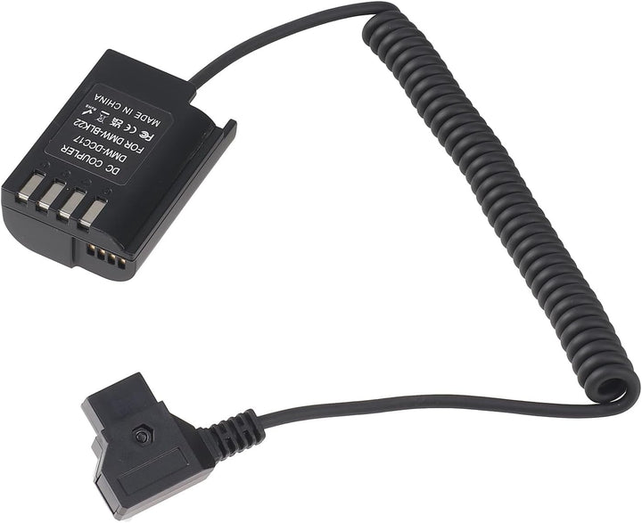 Fotga Verlängerbares Stromadapterkabel für D-Tap-Stecker auf Dummy Akku DMW-BLF19 für Panasonic GH3
