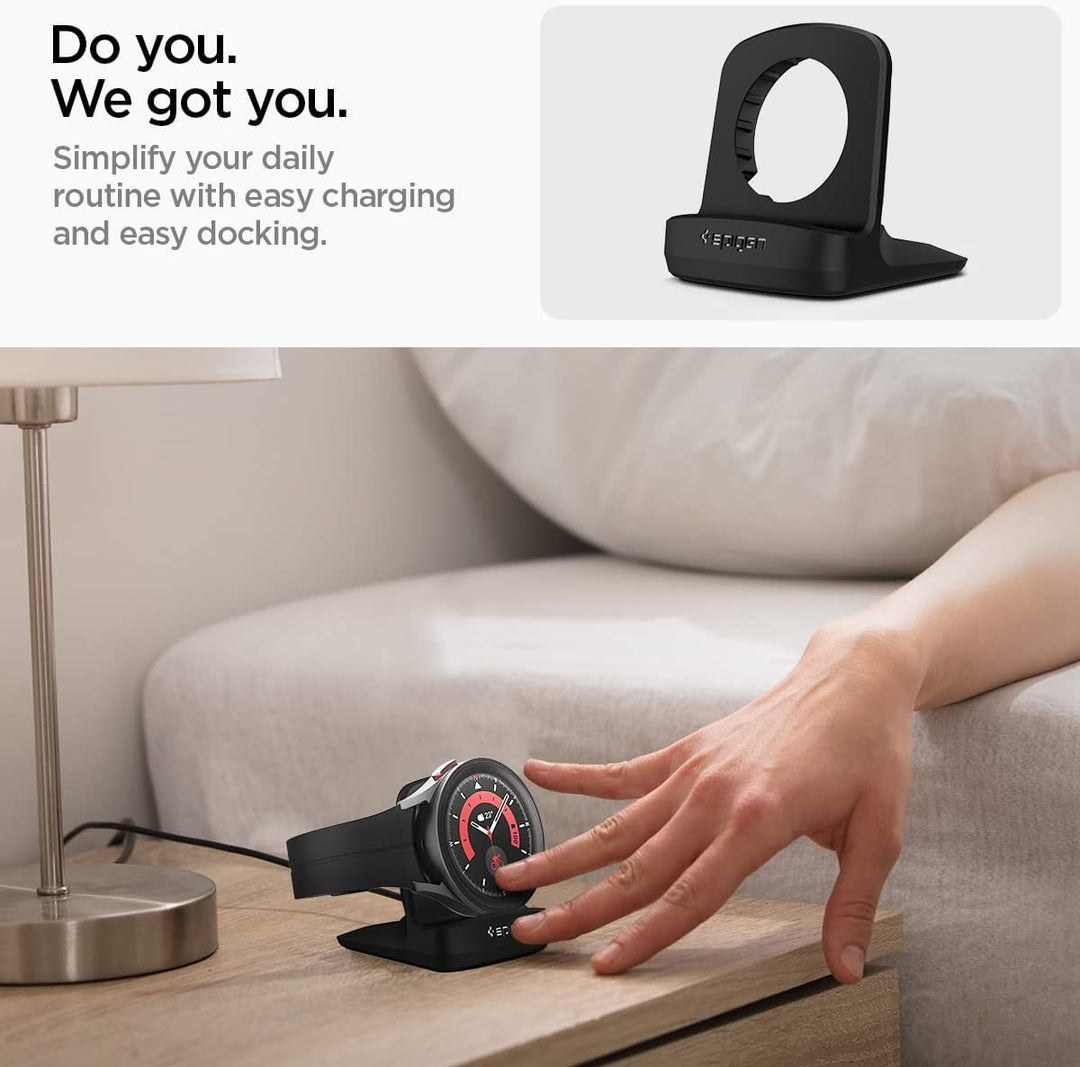 Spigen S353 Smartwatch Ladestation Ständer Dockingstation Kompatibel mit Galaxy Watch 8 Classic 46mm