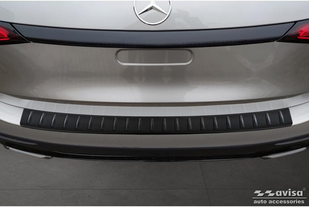 Avisa Matt-Schwarz Edelstahl Heckstossstangenschutz kompatibel mit Mercedes GLC II (X254) 2022- 'Rib