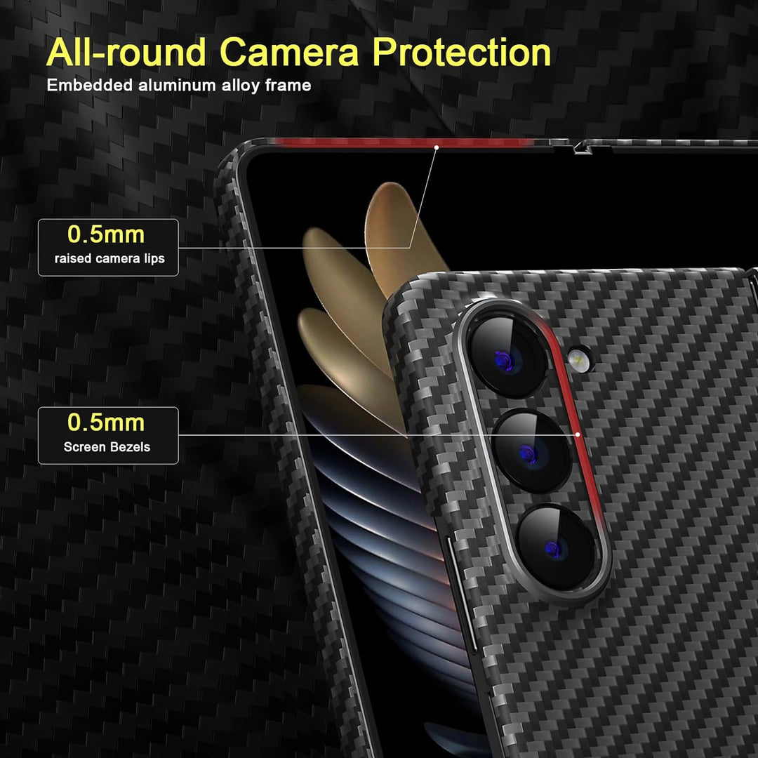 memumi Carbon Hülle für Galaxy Z Fold5, 0,5 mm Superdünne, Hülle aus echter Aramidfaser [100% Aramid