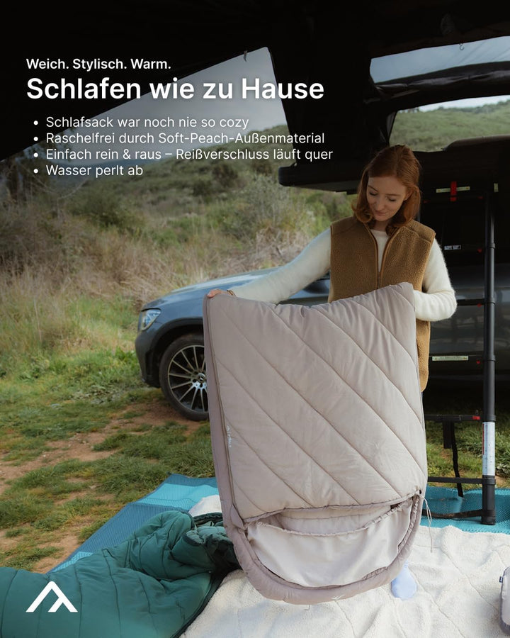 qeedo Buddy 8 Schlafsack Outdoor Sommer (8-25°C) 3 Jahreszeiten - Mumienschlafsack Erwachsene &amp; Juge