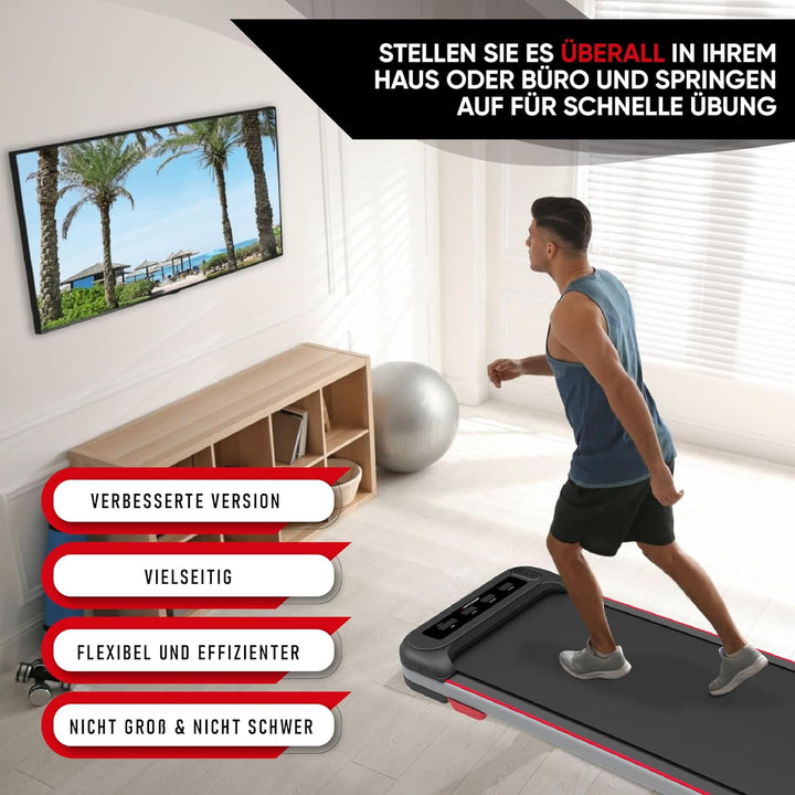 Elektrisches Laufband für Zuhause, Büro, Joggen, Laufen, ultraflach, schmal, Fitness, Workout, Walde