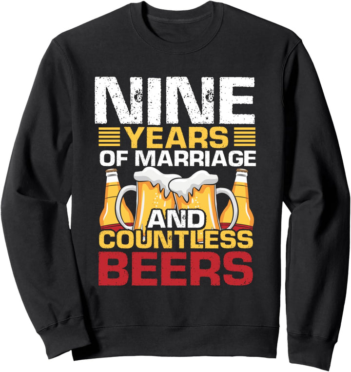 9th Wedding Anniversary Gifts for Him Her Husband Couples Sweatshirt