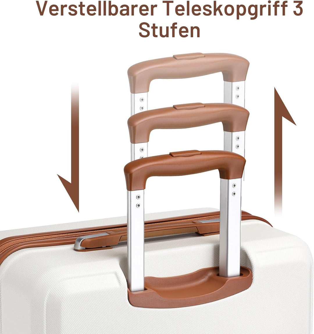KONO Reisekoffer Set Gepäcksets 4 Teilig Kofferset, 55cm Handgepäck mit Beautycase Kosmetikkoffe mit