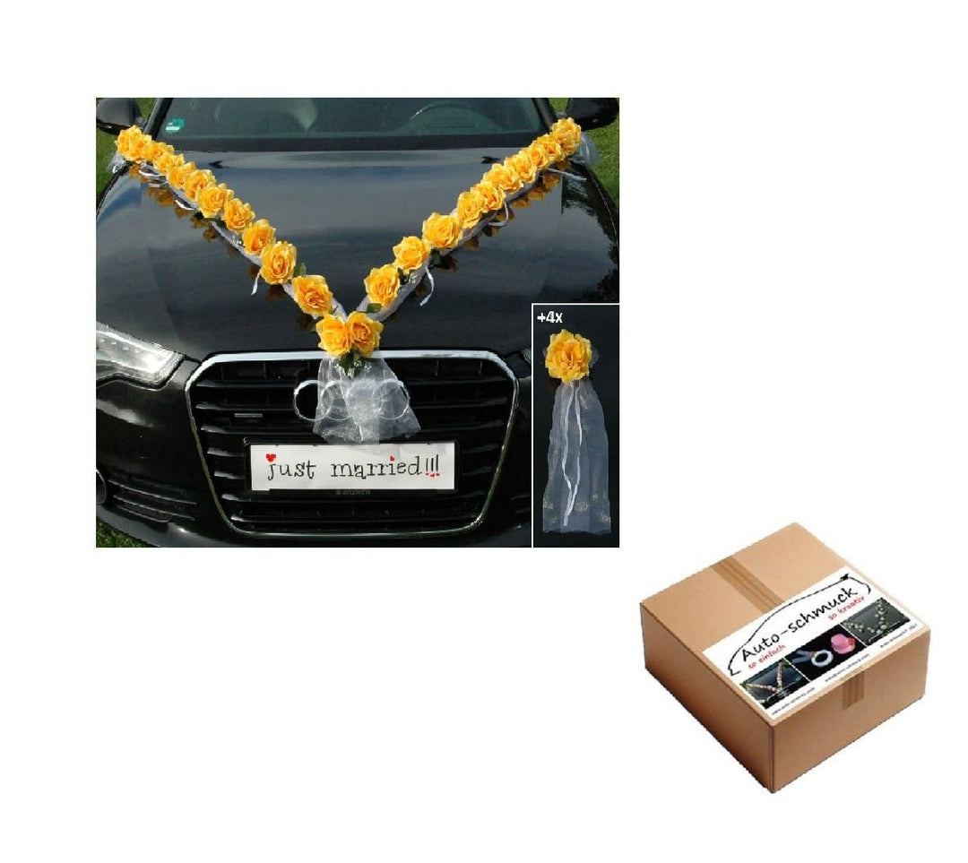 Rosen Girlande Braut Paar Rose Deko Dekoration Autoschmuck Hochzeit Car Auto Wedding ®Auto-schmuck D