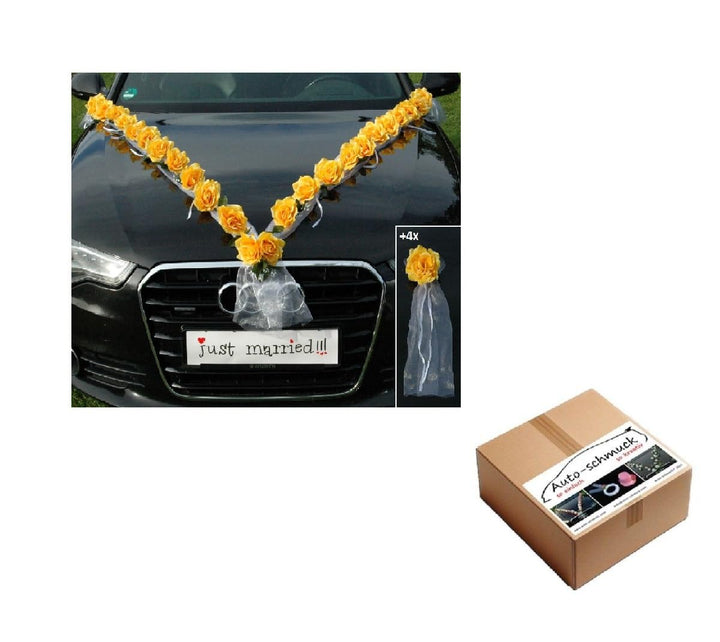 Rosen Girlande Braut Paar Rose Deko Dekoration Autoschmuck Hochzeit Car Auto Wedding ®Auto-schmuck D
