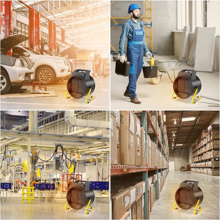 Heizlüfter 9 kW Keramik Industrie 400V mit Thermostat, 3 Heizstufen | Heizstrahler Elektro Bauheizer