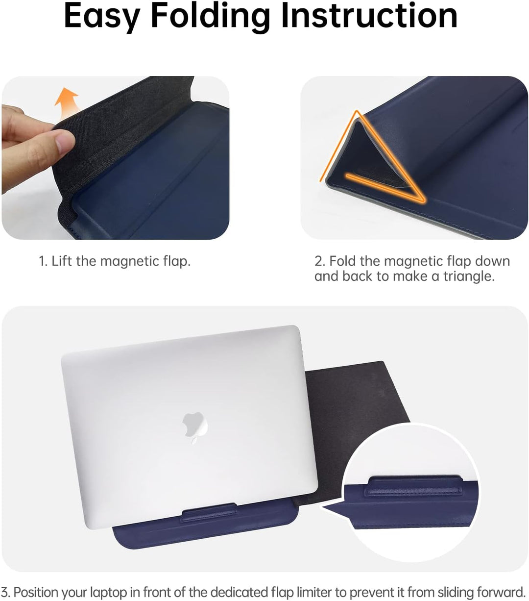 NOVOO RT13 4-in-1 Laptop-Schutzhülle für Leder, wasserdicht, ergonomische Ständer, Kartenfächer, Mau