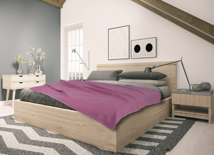 sleepling Kuscheldecke Made in Germany, kleine Sofadecke, 75 x 120 cm,Made in Green, waschbar, hellb