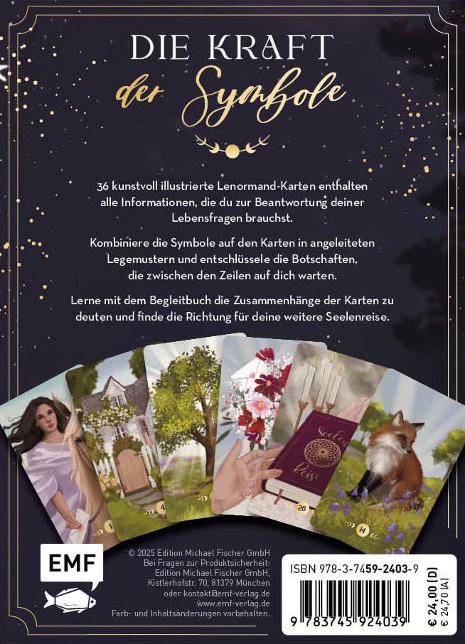 Lenormand-Kartenset: Seelenreise Lenormand: 36 kunstvoll illustrierte Wahrsage-Karten mit Begleitbuc