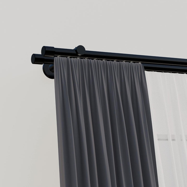Tilldekor Innenlauf Gardinenstange HIGH-LINE ANDRAX, 2-Lauf, schwarz-glanz, Ø 20 mm, 240 cm, inkl. T