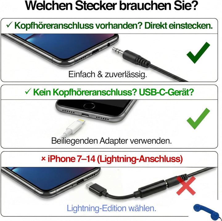 Opis 60s Micro - Retro Handyhörer für Android Smartphones, Tablets, Notebooks und Handys in der Form