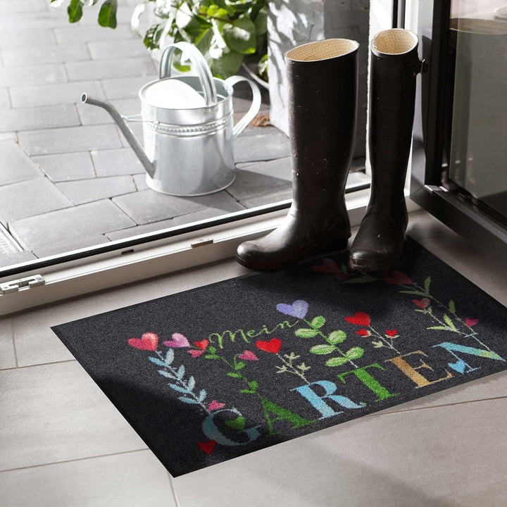 Salonloewe Fussmatte Mein Garten Grey 050x075 cm Fussabtreter Sauberlaufmatte draussen Fussmatte Ind