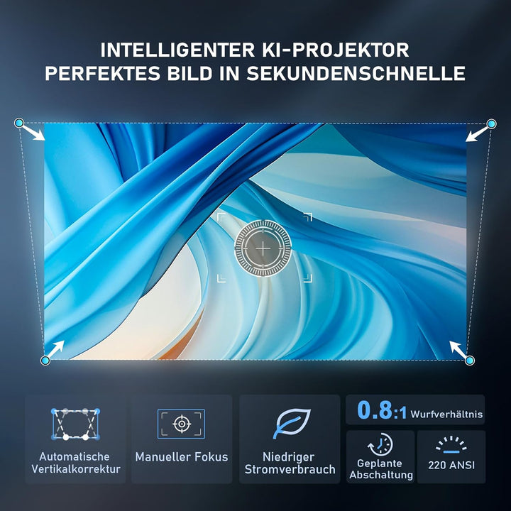 [Mini Beamer & Offizielle Lizenzierte App] XuanPad White Smart Beamer 4K Unterstützung 25000 Lumen m