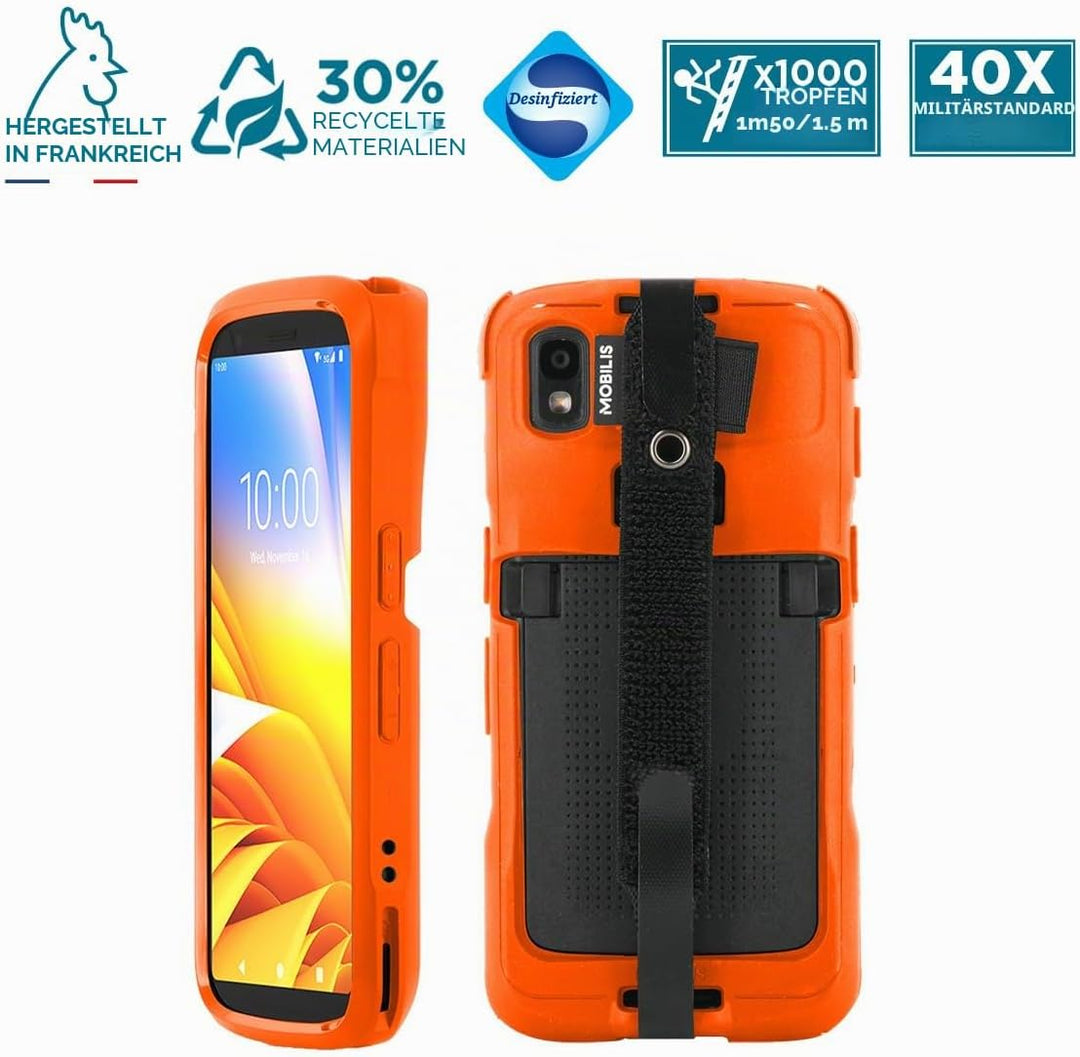 Mobilis Schutzhülle für Zebra TC22 TC27 mit Anti-Sturz-Handschlaufe & Stifthalter, Etui in Militärqu