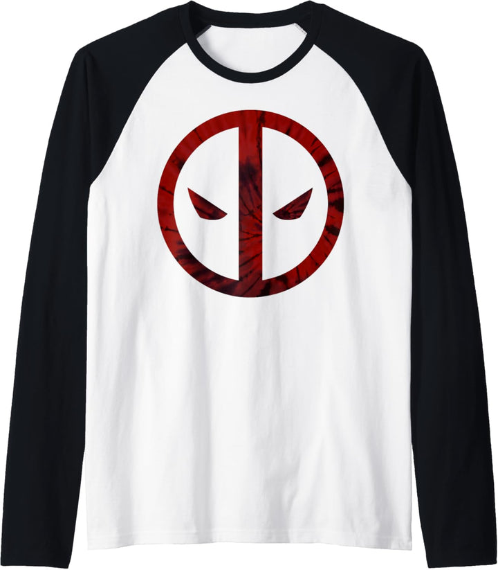Marvel Deadpool Red Tie Dye Logo Raglan
