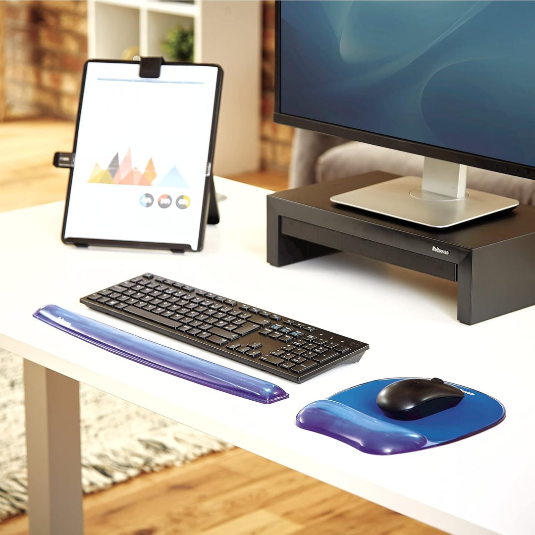 Fellowes Handgelenkauflage Crystals Gel - für die Tastatur - ergonomisch - schmutzabweisend und abwa