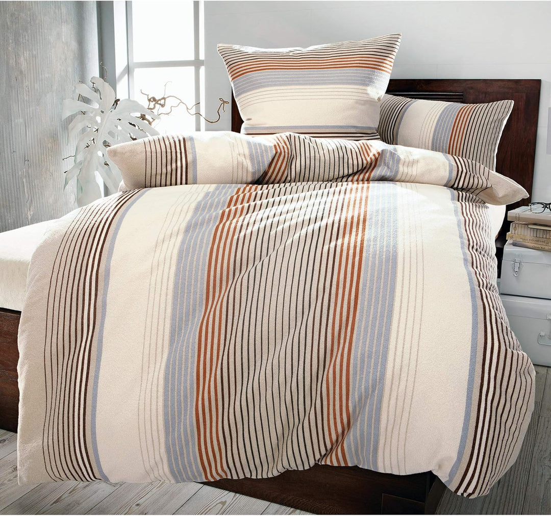 Dyckhoff 3088272200 Kira Weichfrottierbettwäsche RV 155/220cm und 80/80 cm Kissen, beige 155 cm x 22