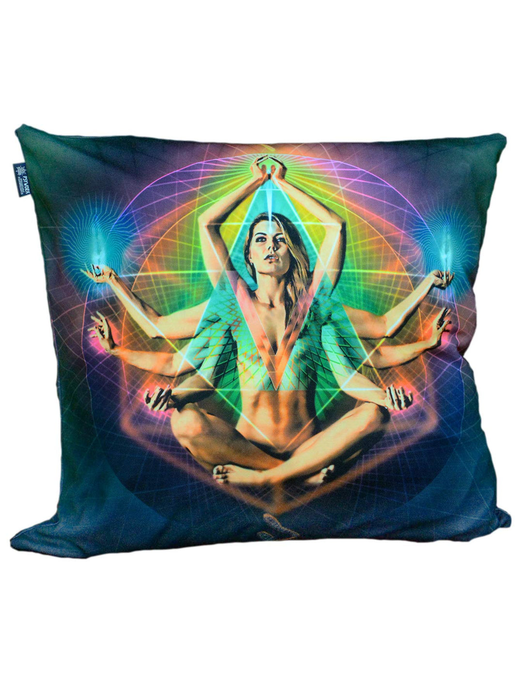 PSYWORK Schwarzlicht Kissen Neon Resonance, 60x60cm