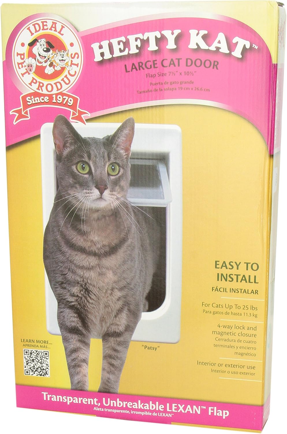 Ideal Pet Products Chubby Kat Kunststoff, gross, 19,1 x 26,7 cm Large 7.5" x 10.5" Flap Size, Large